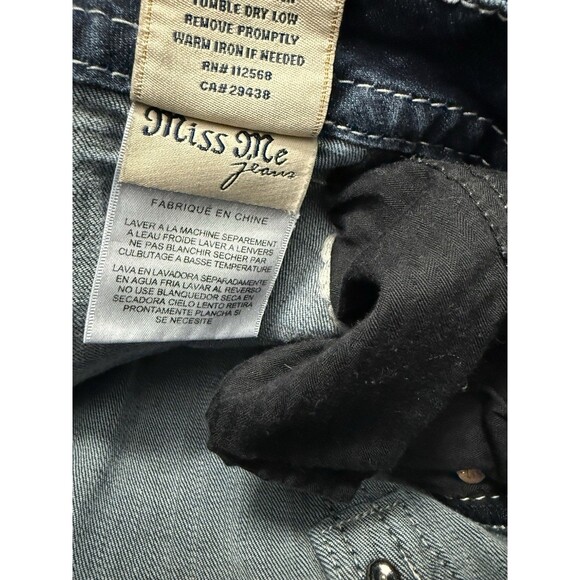 MISS ME Jeans Sunny Boot 28x33 Cow Print Distressed Denim Med Wash Flare Y2K - Picture 7 of 16